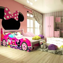 Кровать машина для девочек Минни Маус Драйв без матраса, 70*150