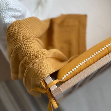Фенс-бортик муслін з оздобленням , Гірчиця
