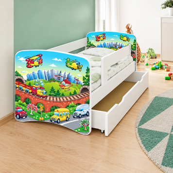 Кровать детская Киндер кул з машинками, 80*170